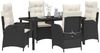 vidaXL Garten Essgruppe mit Kissen 5 pcs Schwarz Poly-Rattan 3380480 Bild 3