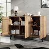 Sideboard, breiter 3-türiger Schrank mit 6 Ablagefächern, Beistelltisch für Wohnzimmer, Schlafzimmer oder Eingangsbereich, MDF, Weiß, 150×40×95 cm Bild 2