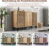 Sideboard, breiter 3-türiger Schrank mit 6 Ablagefächern, Beistelltisch für Wohnzimmer, Schlafzimmer oder Eingangsbereich, MDF, Weiß, 150×40×95 cm Bild 5