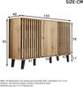 Sideboard, breiter 3-türiger Schrank mit 6 Ablagefächern, Beistelltisch für Wohnzimmer, Schlafzimmer oder Eingangsbereich, MDF, Weiß, 150×40×95 cm Bild 4