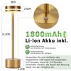 Nettlife LED Tischleuchte Modern Gold/Weiß/Schwarz/Silber Kabellose Nachttischlampe USB-C, Touch Dimmbar, LED fest integriert, Modern Tischlampe für Schlafzimmer Esszimmer Büro Bild 4