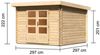 Gartenhaus Bastrup 5 - 297x297 cm, 28 mm Holz naturbelassen, Karibu Bild 2