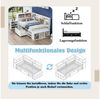 SeedWave Einzelbett Multifunktionales Kinderbett 90x200cm mit Stauraum, Platzsparendes Einzelbett mit Schublade und Regalen Bild 3