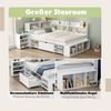 SeedWave Einzelbett Multifunktionales Kinderbett 90x200cm mit Stauraum, Platzsparendes Einzelbett mit Schublade und Regalen Bild 2