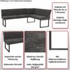 Eckbank HWC-O81, Esszimmerbank Bank, Öko-Tex (310g/m²) Chenille Stoff/Textil Metall 159x210cm ~ dunkelgrau Bild 2