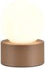 LED Tischleuchte mit Touch-Funktion, Glasschirm Weiß, Coffee, Höhe 17cm Bild 2