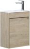 Badplaats Gäste-WC Waschtisch Set Sinta 40x22 cm Kastanien Eiche - Badmöbel Set mit Waschbecken und Unterschrank, Vormontiert und mit Soft-Close Bild 1