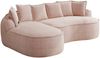 Modulsofa Chenille, 2-teilig mit Schlaffunktion & Chaiselongue, 252 x 164 x 67 cm, Rosa Bild 4