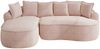 Modulsofa Chenille, 2-teilig mit Schlaffunktion & Chaiselongue, 252 x 164 x 67 cm, Rosa Bild 5