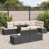 vidaXL Garten-Sofa-Set mit Kissen mit Speicher 9 pcs Schwarz und Creme 3349203 Bild 3