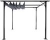 Pergola HWC-C42 mit Schiebedach, Stahl / Stoff, Grau, 3x3 m Bild 5