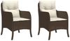 vidaXL Gartenstühle mit Kissen 2 Stk. Braun Poly Rattan 365146 Bild 2