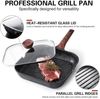Antihaft-Grillpfanne mit Deckel, 28 cm, Granitbeschichtung, Induktion, Ausgießer Bild 5