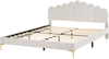Bett mit Lattenrost Samtstoff SAUVIAN 180 x 200 cm Cremeweiß Bild 4