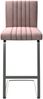 Barstuhl Luiga-Flex Samt Rosé Freischwinger flach Edelstahl Bild 4
