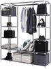 Songmics 'RYG12G' Stoffschrank mit 2 Kleiderstangen, grau,175 x 150 x 45 cm Bild 4