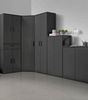 mokebo® Besenschrank 60cm Breite mit Staubsaugerfach 'Der Lange' moderner Mehrzweckschrank in Grau BZW. Schwarz Matt aus Holz, Schrank & Putzschrank | 60 x 180 x 34 (B/H/T in cm) | Anthrazit Bild 4