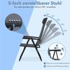 TLGREEN Campingstuhl Klappstuhl mit Kopfkissen, (5-stufig verstellbar Gartenstuhl Liegestuhl, 4 St), für Outdoor Balkon Strand bis 120 kg belastbar Bild 4