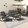 Gartenmöbel Sitzgarnitur Garten-Garnitur Set,Gartenlounge für 4 Personen, mit Sofa,Couchtisch & Kissen, abnehmbarer und waschbarer Stoffbezug,schwarz Bild 3