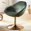 FineBuy Loungesessel SIRAN 70 x 79 x 70 cm Design Drehstuhl | Clubsessel Polsterstuhl mit Armlehne | Drehsessel Cocktailsessel Lounge | Barsessel Besu, Grün Bild 4