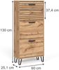 Schuhkipper Amber Eiche Wotan 62 x 130 cm mit 3 Fächern Vicco Bild 2