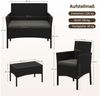 Yaheetech Balkonset Gartenmöbel-Set 4-er Set Rattanmöbel für 4 Personen, Gartengarnitur aus Zweisitzer-Sofa & 2 Einzelsofas & Kaffeetisch Bild 4