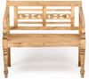Sitzbank CHRISTOS Antique-Natural 100cm Mahagoni Holzbank Bank Handarbeit Massiv Bild 2