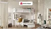 Vente-unique - GOLIATH Bett Holz, PlatteHolz, Platte Weiß - B 96,8 cm x H 178,8 cm x L 207,8 cm Bild 2