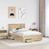 vidaXL Bettrahmen mit Kopfteil Sonoma-Eiche 135 x 190 cm Holzwerkstoff 3408274 Bild 3