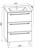 VCM Badmöbel Waschtisch Badinos 914850 Weiß H. 86 x B. 60 x T. 46 cm Bild 2