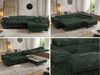 MKS Möbel 'Pablo L-Form' Ecksofa mit Schlaffunktion, verstellbare Kopfstützen, Grün, Cordstoff, ohne Topper, Rechts Bild 2