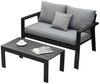MeXo Gartenlounge-Set Aluminium Balkonmöbel Set Wetterfest, (Einteiliges Premium Sitzkissen 10cm, 2-tlg, Loungetisch 100x50 cm), Balkon Lounge Set klein, Balkonsofa 2 Sitzer Bild 2