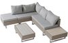 Merax Gartenmöbel Set Modulares, bewegliches Sofa, bietet Platz für 4–5 Personen, inklusive Liegefunktion, UV-beständiges PE-Rattan, Couchtisch, Khaki Bild 4