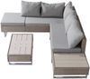 Merax Gartenmöbel Set Modulares, bewegliches Sofa, bietet Platz für 4–5 Personen, inklusive Liegefunktion, UV-beständiges PE-Rattan, Couchtisch, Khaki Bild 5