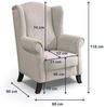Beautysofa Ohrensessel Leonardo (mit Holzbeine, Wellenfedern) Bild 3
