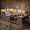 Flieks Daybett, Polsterbett 90x200cm mit Ausziehbett 90x190cm, USB, LED, Schreibtisch Bild 3