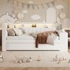Flieks Daybett, Polsterbett 90x200cm mit Ausziehbett 90x190cm, USB, LED, Schreibtisch Bild 2