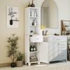 COSTWAY Badkommode, schmal Hochschrank Bad mit Schublade Holz 172cm Bild 2
