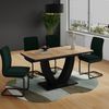 Esstisch Fenaro Goldkraft Eiche/Schwarz 120 x 80 cm ausziehbar Vicco Bild 3