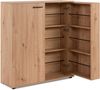 Finori Satos 02A Kommode / Schuhschrank, Dekor Artisan Oak| Schuhschrank für Flur | Maß: B x H x T ca. 100 x 110 x 34 cm | Schuhschrank mit Platz für bis zu 24 Paar Schuhe 2 Türen mit jeweils 2 Einlegeböden und 3 Kunststoffstangen zur Schuhfixierung Korpus je... Bild 4