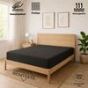 EXKLUSIV HEIMTEXTIL Frottee Spannbettlaken 180 - 200 x 200 cm Anthrazit 80% Baumwolle 20% Polyester Öko - Tex Zertifiziert Bed-Sheet Bettlaken Spannbetttuch Topper Leinentuch Bild 2