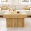Merax Holz Couchtische Kaffee-Tisch, robust und vielseitig, ideal für Wohnzimmer, Esszimmer und Büro – 79x79x46 cm, Holzfarbe Bild 3