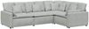 vidaXL Modulares Sofa mit Kissen Samt Hellgrau 3321159 Bild 2