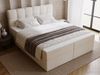 GRAINGOLD Maison Boxspringbett 140x200, Boxspringbett mit zwei Bettkästen, Kopfteil, Velour-Stoff, Beige Bild 3