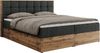 Boxspringbett mit Kopfteil und Topper, Polsterbett - ALBERO 1 - 200 x 200 cm - Dunkelgrau Stoff - H4 Bild 5
