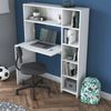 Dmora Schreibtisch Arapaho, Mehrzweckschreibtisch, Bürotisch für PC, Eckschreibtisch, 113x40h142 cm, Weiß Bild 2