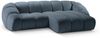 Micadoni Ecksofa Diana 3-Sitzer Rechts Strukturierter Samtstoff Jeansblau Bild 2