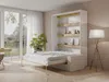 Vente-unique - RAPILI Bett Holz, Platte BeigeWeiß - B 133 cm239,2 cm x H 225,2 cm x L 180 cm Bild 2