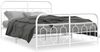 vidaXL Bettgestell mit Kopf- und Fußteil Metall Weiß 140x200 cm 377185 Bild 2