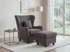 Ohrensessel mit Hocker, Taschenfederkern,Landhausstil Lesesessel Mikrofaser Grau Bild 2